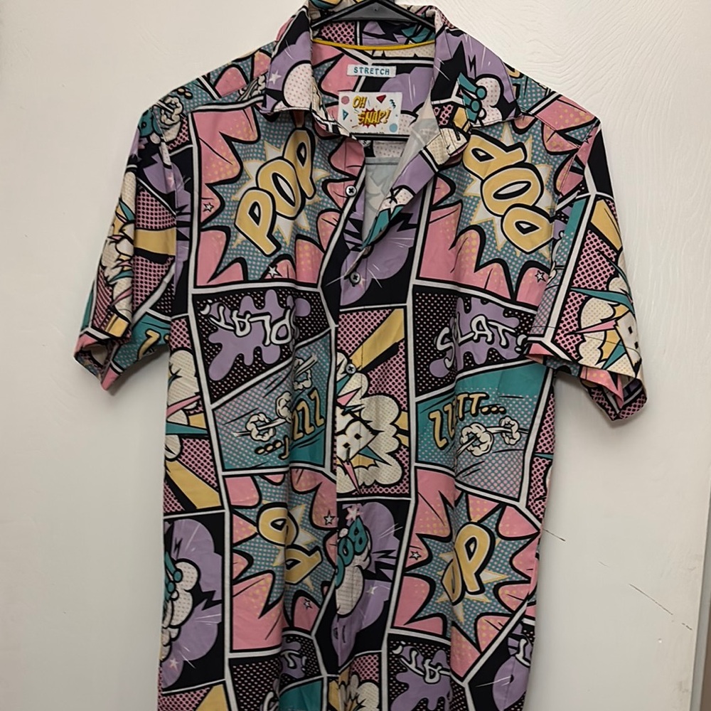 Pop Art Graphic Button Up Shirt